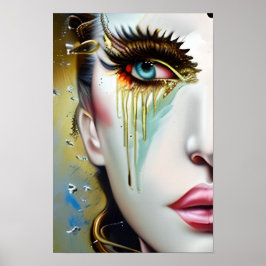 Mystische Ätherische Schöne Frauen mit Goldrausch Poster