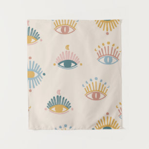 Mystische Augen nahtloses Muster, mystischer Hinte Wandteppich