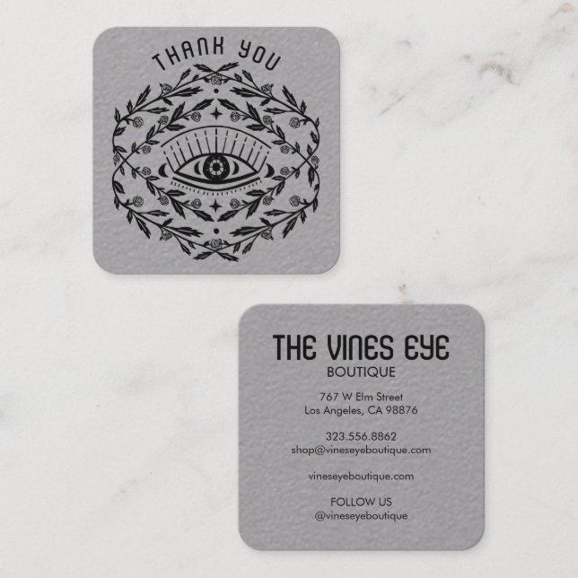Mystische Augen Rose Weinberge Magischer Boho Dank Quadratische Visitenkarte (Vorne/Hinten)