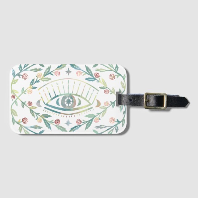 Mystische Augen Rose Weinreben Magischer Boho farb Gepäckanhänger (Vorderseite (Horizontal))