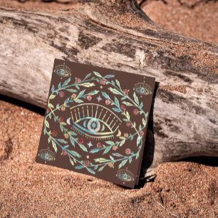 Mystische Augen Rose Weinreben Magischer Boho farb Quadratische Visitenkarte