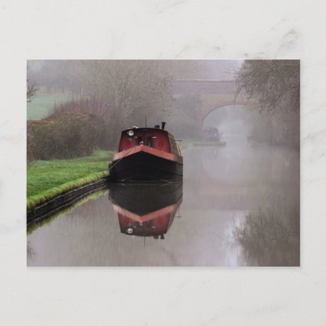 Mystische Barge am Kanal Postkarte (Vorderseite)