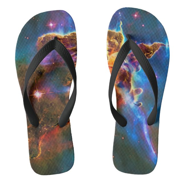 Mystische Berge - Carina Nebula Astronomie-Bild Flip Flops (Fußbett)