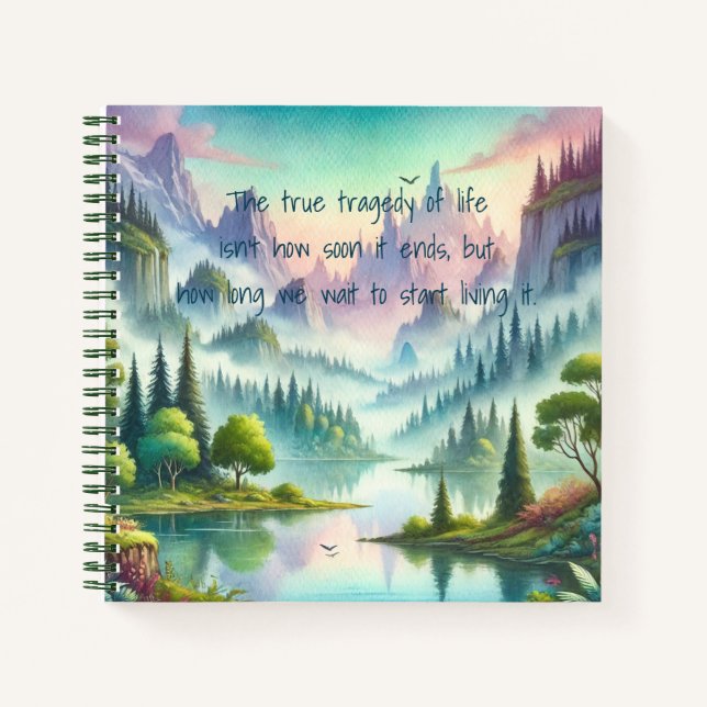 Mystische Berge und Zitate Notizbuch (Vorderseite)