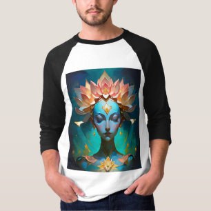 Mystische Blaue Lotus-Göttin Spirituelle Abstrakte T-Shirt
