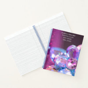 Mystische blaue violette Juwelen Klassenstudentin Notizbuch