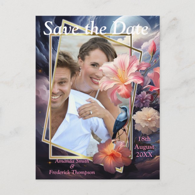 Mystische Blume des übernatürlichen Reiches Ankündigungspostkarte (Vorderseite)