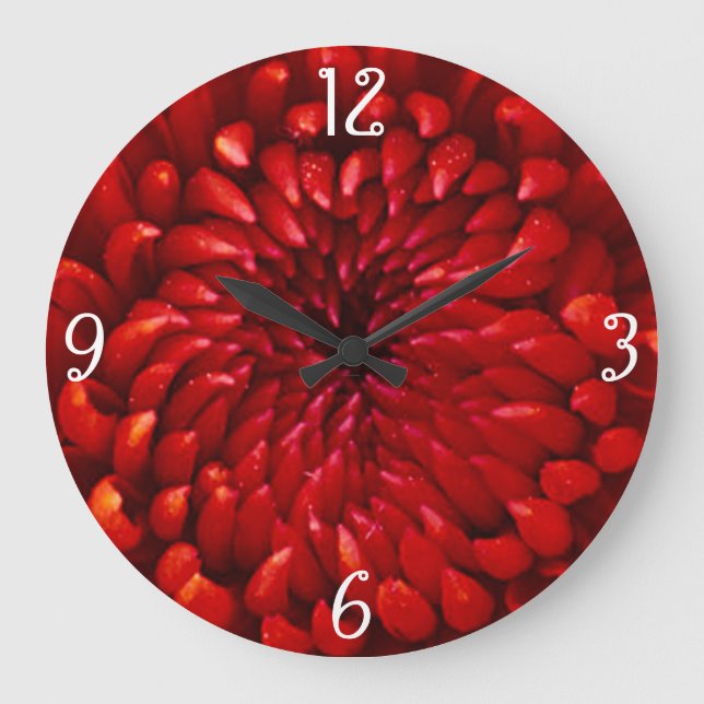 Mystische Blume Große Wanduhr (Vorderseite)