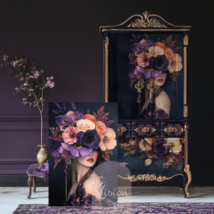 Mystische Blüten, melancholisches Porträt & Floral Seidenpapier