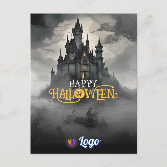Mystische Burg Halloween Gothic Spooky Design Postkarte (Vorderseite)