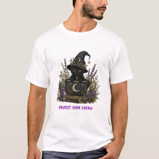 Mystische Cottagecore-Katze Schütze deine Energie  T-Shirt