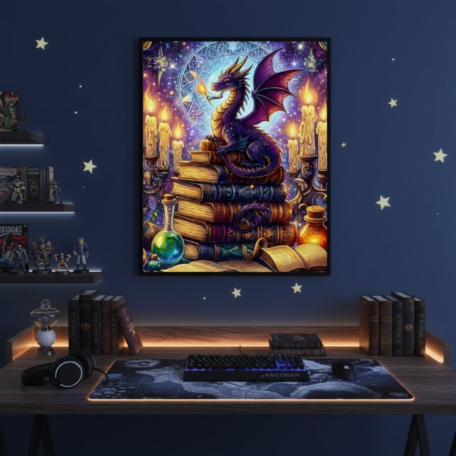 Mystische Drachen-Zauberbücher Poster (Von Creator hochgeladen)