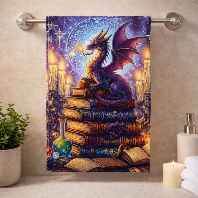 Mystische Drachenzauberer Bücher Badhandtuch Set (Von Creator hochgeladen)
