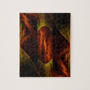 Mystische Dschungel Moderne Abstrakte Fraktal Kuns Puzzle