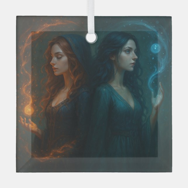 Mystische Dualität Ornament Aus Glas (Vorderseite)