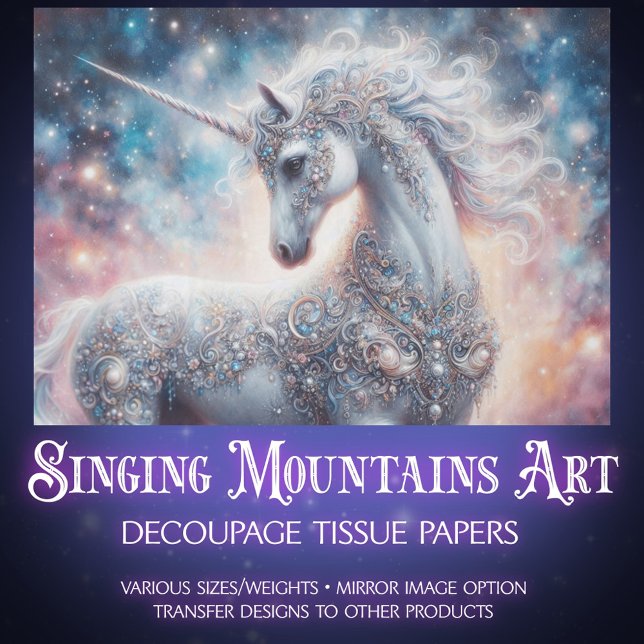 Mystische Einhorn-Galaxie-Decoupage  Seidenpapier (Von Creator hochgeladen)