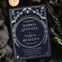 Mystische Elegante Silver Navy Tarot Gothic Weddin