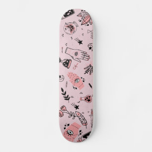 Mystische Esoterische Pink-Böse Augentropfen Skateboard