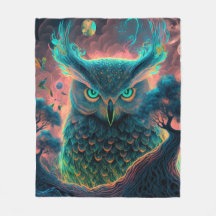 Mystische Eule psychedelische Decke | Geisttier