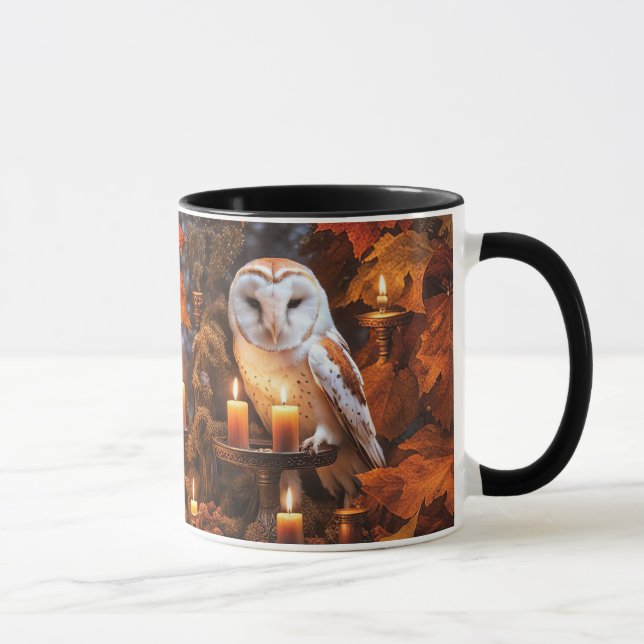 Mystische Fantasie der Eule und Kerzen Magisch Tasse (Rechts)