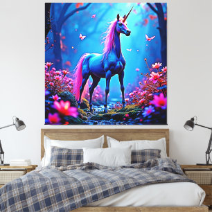 Mystische Fantasy-Einhorn-Kunst Leinwanddruck