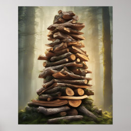 MYSTISCHE FEUERHOLZSTACKKUNST POSTER