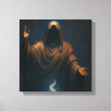 Mystische Flamme mit verhüllter Figur - Kunstprint