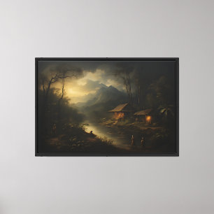 Mystische Flusslandschaft im klassischen Landschaf Leinwanddruck