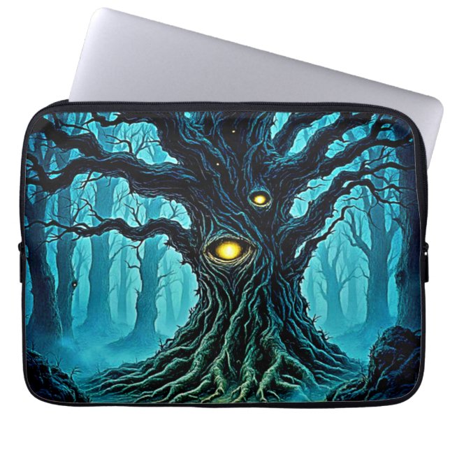 Mystische Forest Eye Tree Art Laptopschutzhülle (Vorderseite)