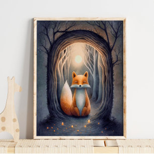 Mystische Forest Fox Animal Print   Fox Print Poster