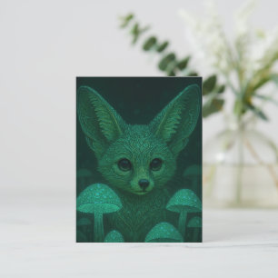 Mystische Fox-Postkarte   Fairycore-Leuchtpilz Postkarte