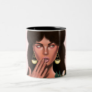 Mystische Frau, Gardenien, Elegantes florales Port Zweifarbige Tasse