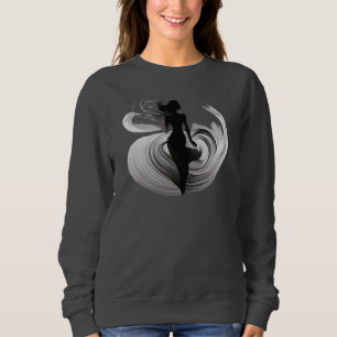Mystische Frau in Bewegung – Elegante Silhouette Sweatshirt