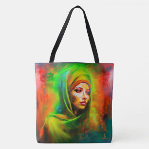 Mystische Frau in Neonfarben