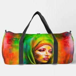 Mystische Frau in Neonfarben Duffle Bag