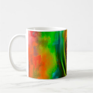 Mystische Frau in Neonfarben Kaffeetasse