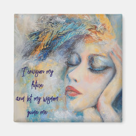 Mystische Frau mit Feathers Magnet