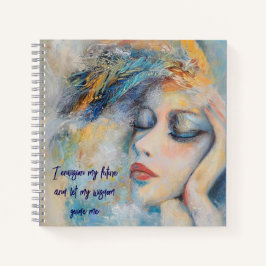 Mystische Frau mit Feathers SketchSpiral-Notebook Notizbuch