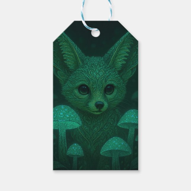 Mystische Fuchs Geschenkanhänger | Fairycore Pilz  (Vorderseite)