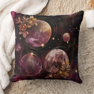Mystische Galaxie Kristall Planet Purpur Raum Kissen