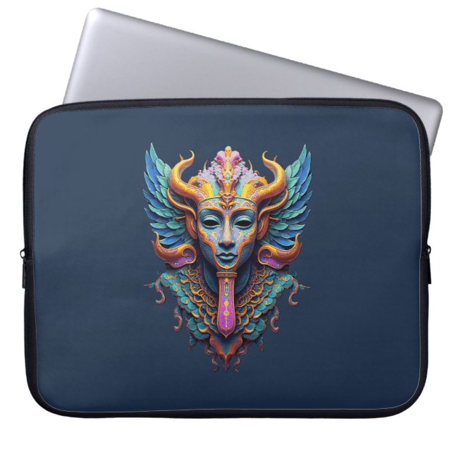 Mystische geflügelte Gottheit Laptopschutzhülle (Vorderseite)