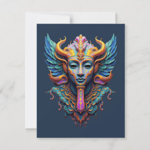 Mystische geflügelte Gottheit RSVP Karte