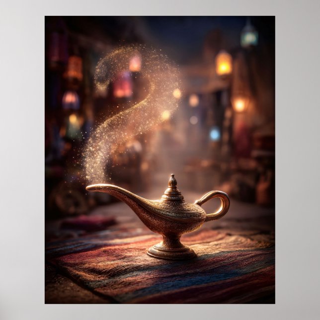 Mystische Genie-Lampe Poster (Vorne)