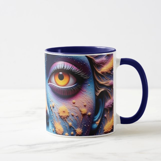 Mystische Gesichtskunst-Dosenkühler Tasse (Rechts)