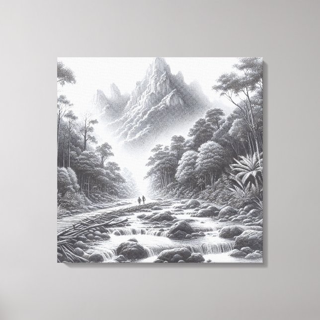 Mystische Gipfel: verzauberter Waldweg Leinwanddruck (Vorderseite)