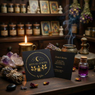 Mystische Gold Mond Ritual Visitenkarte