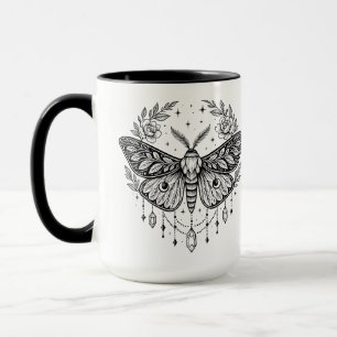 Mystische gothische Motte Botanische himmlische Li Tasse