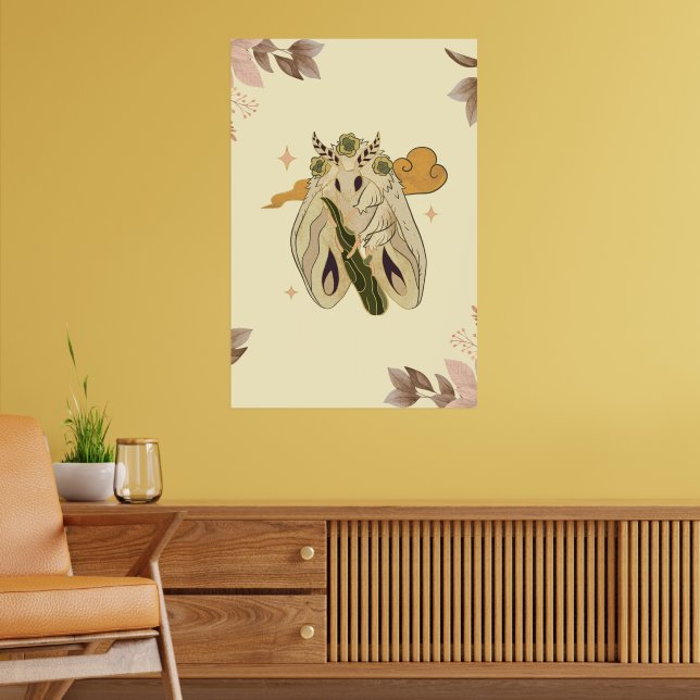 Mystische Grafik, beige Fee Moth Poster (Wohnzimmer 2)