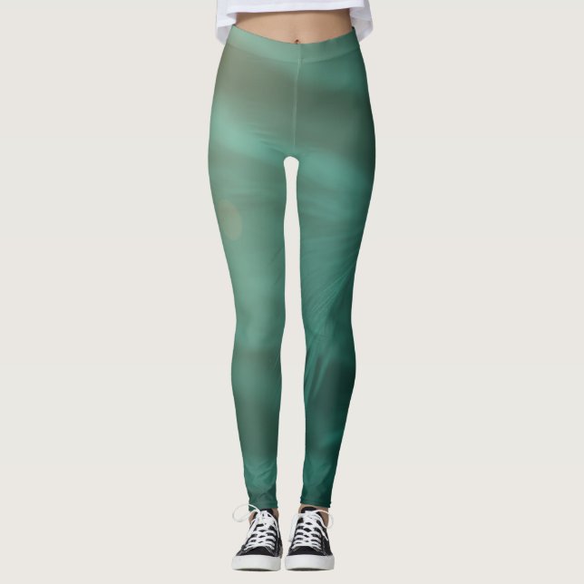mystische Grüntöne von Blätter und Pflanze Leggings (Vorderseite)