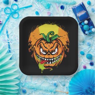 Mystische Halloween-Cat-Papier-Teller - verzaubern Pappteller